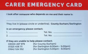 Carer Emergency Card Reverse